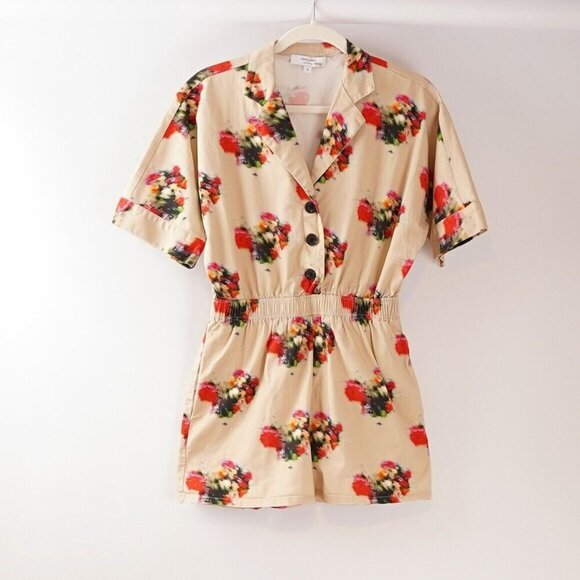Adam Lippes Blurry Floral Short Sleeve Romper - Size 2 - EUC - Picture 2 of 8